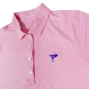 Peter Millar Ocean Reef Golf Club UPF 50+ Pink Ladies Golf Polo Shirt Large